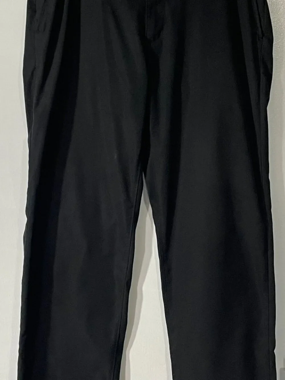 Lands’ End Men’s Black Dress Pants Size 35 Traditional Fit Polyester Great